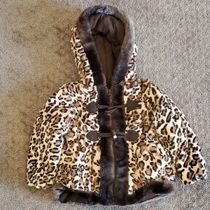 Faux Fur leopard dress coat